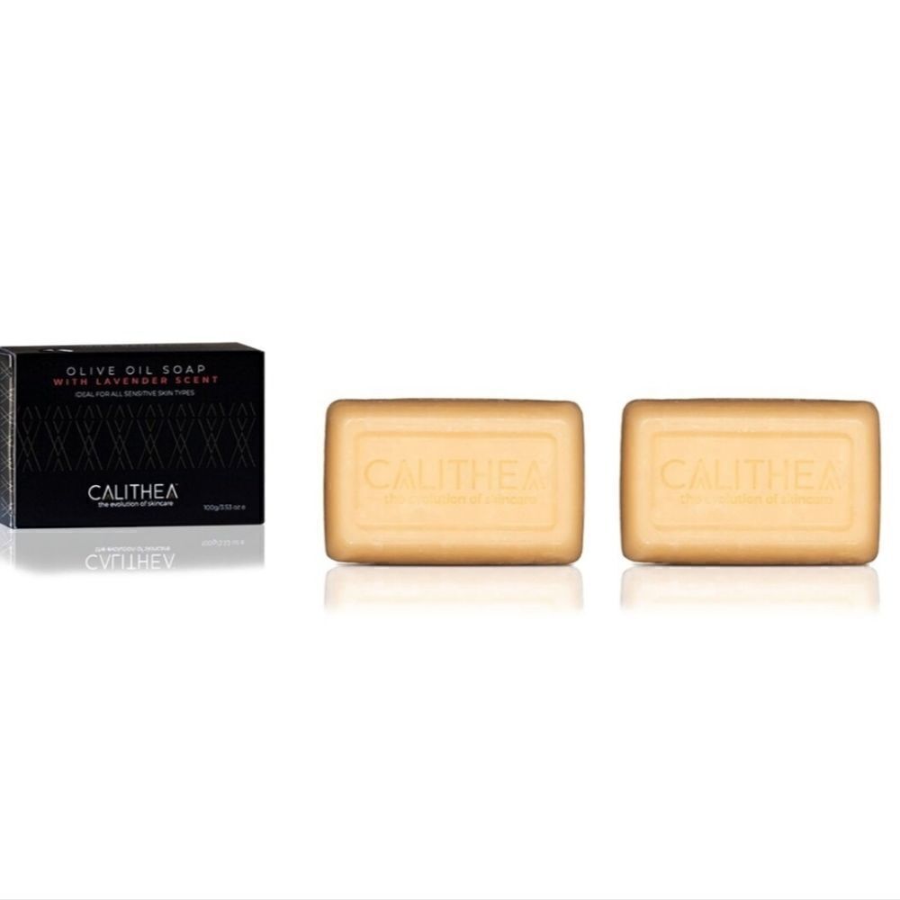 CALITHEA SKINCARE 3.5oz Olive Oil Soap with Lavender: 100% Natural 2 pack